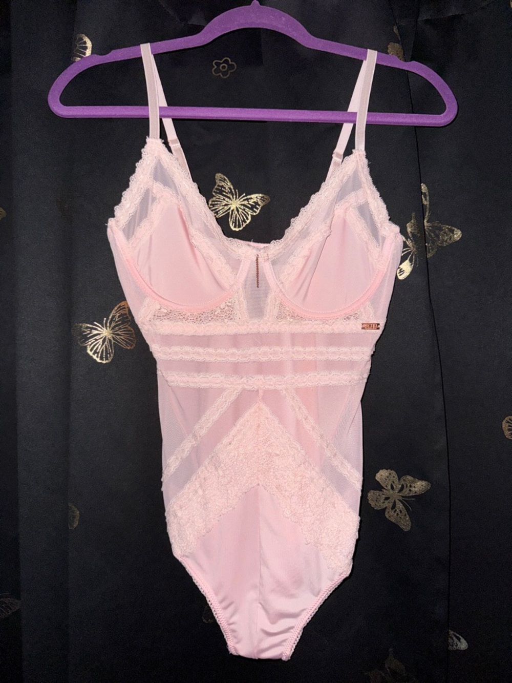 Women’s Pink Lace Bodysuit Intimate